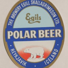 Coleccionismo de cervezas: ETIQUETA CERVEZA - EGILS POLAR BEER - ISLANDIA ( REIKIAVIK​ )