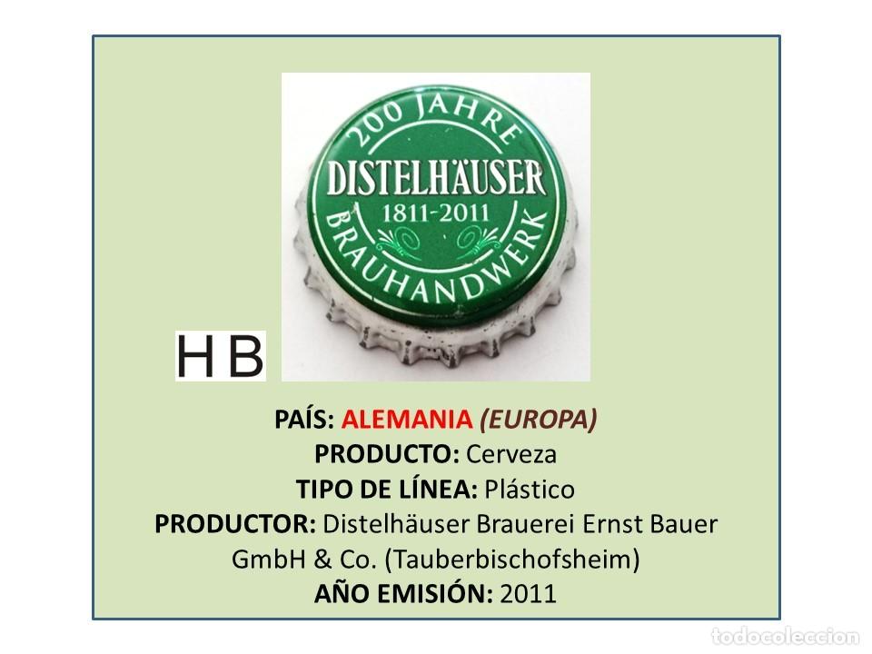 Coleccionismo de cervezas: TAPON CORONA CAPSULA CHAPA CERVEZA DISTELH&Auml;USER 200 ANIVERSARIO (ALEMANIA)