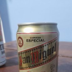 Coleccionismo de cervezas: LATA DE 25 CL CERVEZA SAN MIGUEL LÉRIDA MÁLAGA BURGOS AÑO 1989