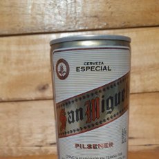 Coleccionismo de cervezas: LATA DE 33 CL CERVEZA SAN MIGUEL LÉRIDA MÁLAGA BURGOS