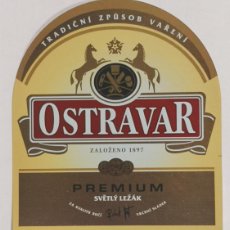 Coleccionismo de cervezas: ETIQUETA CERVEZA - OSTRAVAR PREMIUM - REPUBLICA CHECA ( OSTRAVA )