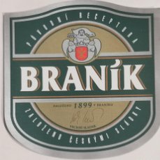 Coleccionismo de cervezas: ETIQUETA CERVEZA - BRANÍK - REPÚBLICA CHECA ( PRAGA )