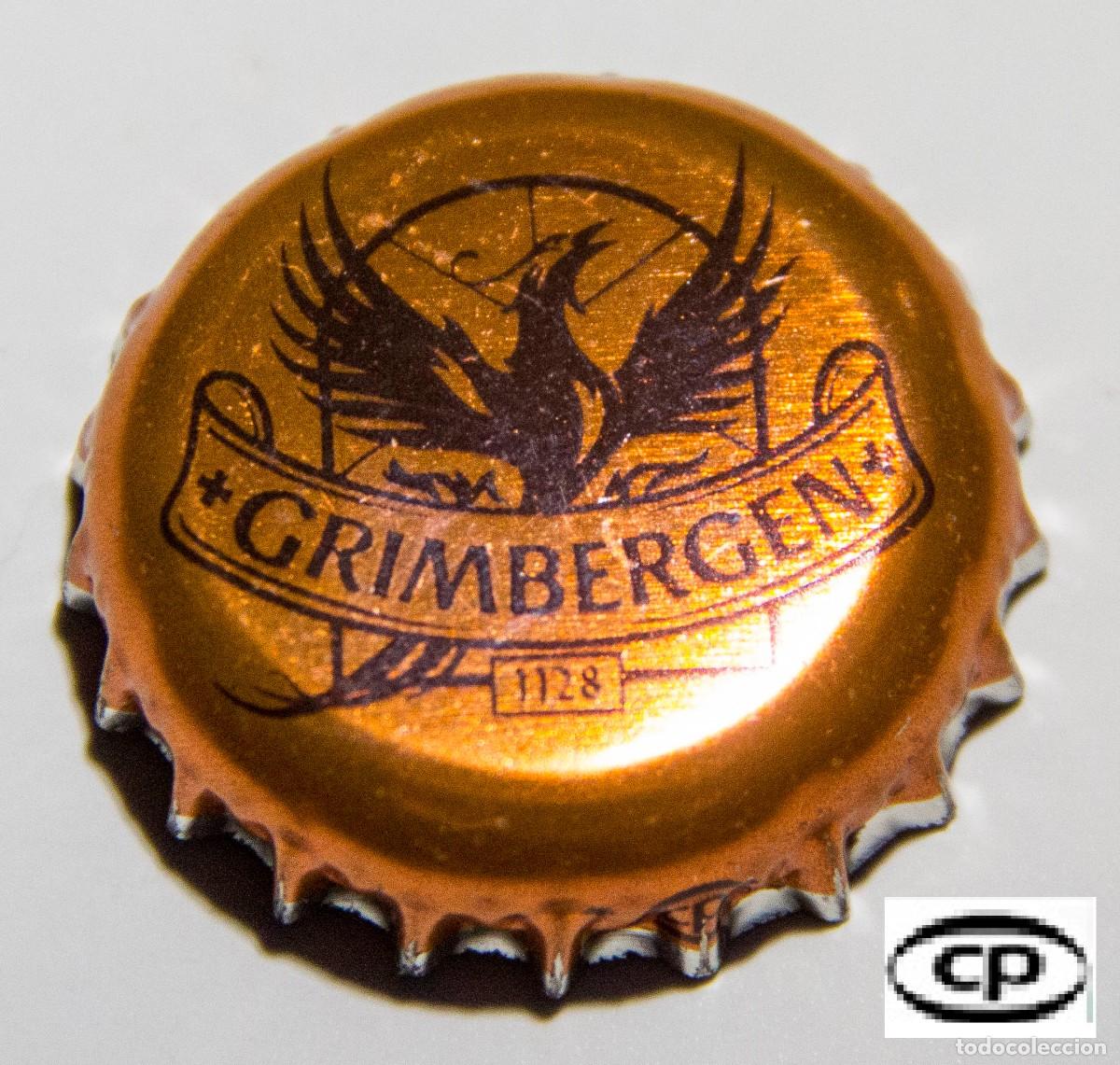 Coleccionismo de cervezas: TAP&Oacute;N CORONA - CHAPA - B&Eacute;LGICA - CERVEZA - GRIMBERGEN - METALIZADA