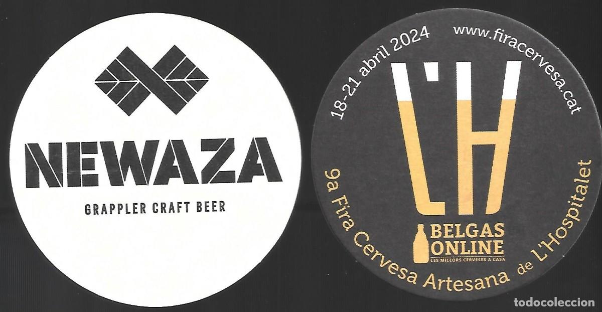Collectable Beer: 1 POSA VASOS FERIA DE LA CERVEZA ARTESANA DEL HOSPITALET 2024 CERVEZA NEWAZA BELGA