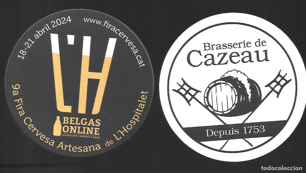 Collectable Beer: 1 POSA VASOS FERIA DE LA CERVEZA ARTESANA DEL HOSPITALET 2024 CERVEZA BRASSERIE DE CAZEAU BELGA