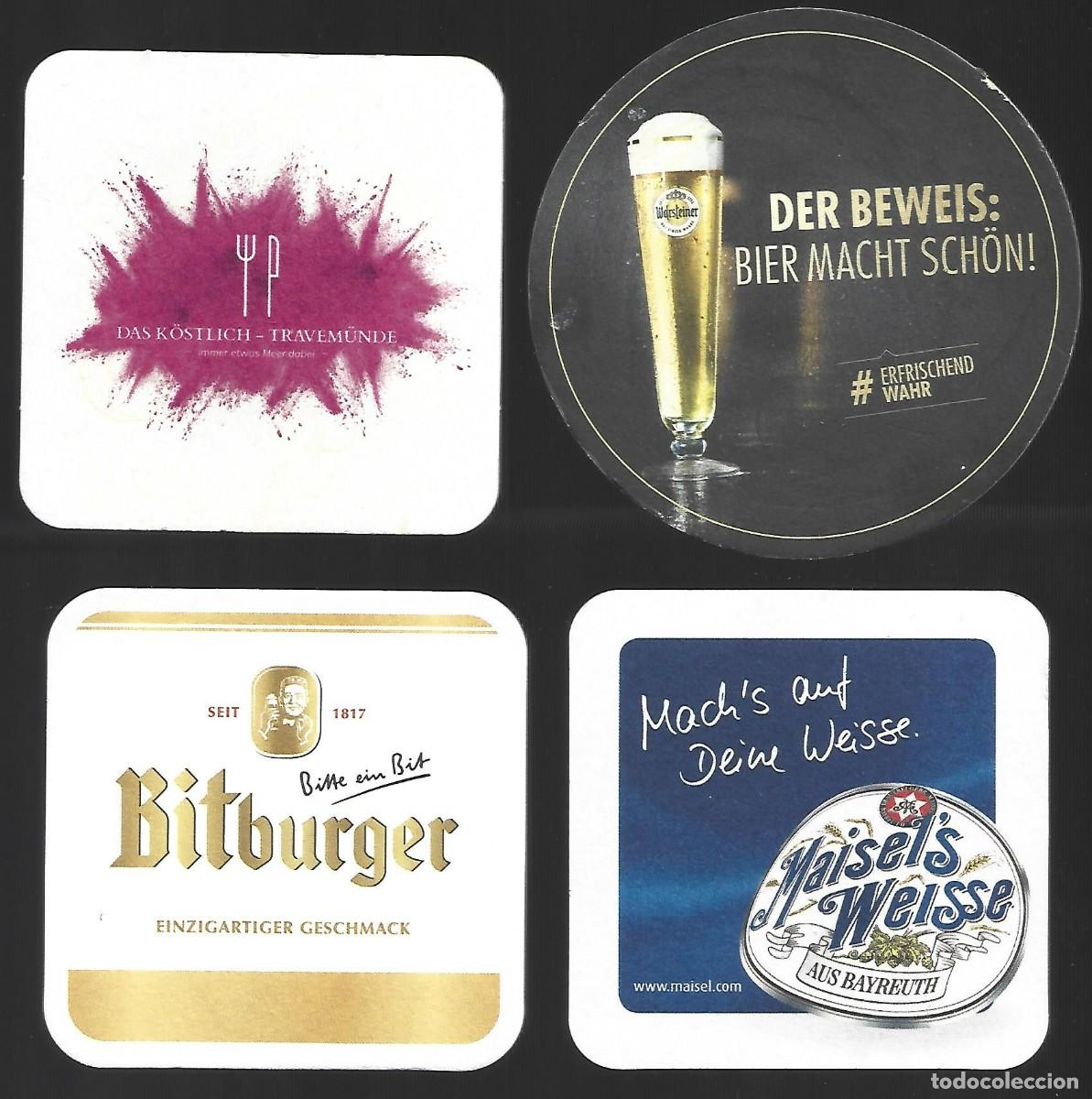 Collectable Beer: 1 LOTE DE 4 POSA VASOS CERVEZA ALEMANA