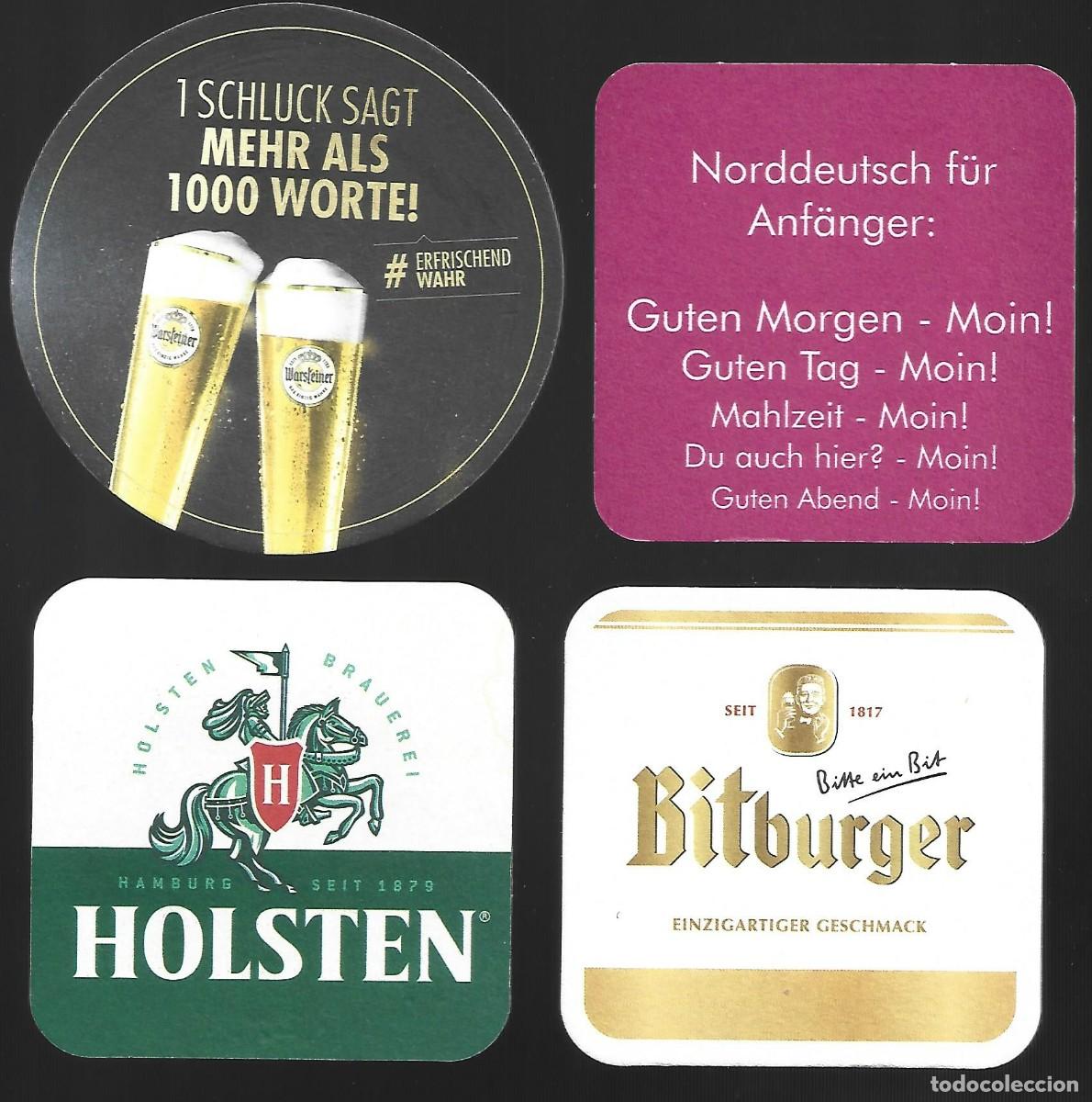 Coleccionismo de cervezas: 1 LOTE DE 4 POSA VASOS CERVEZA ALEMANA