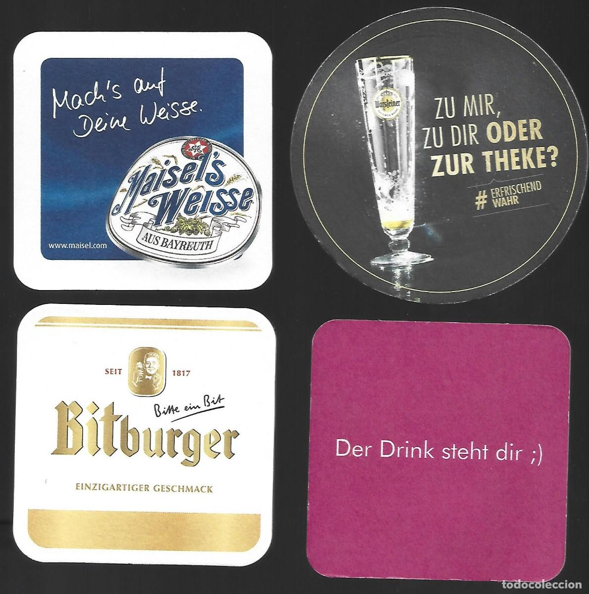 Collectable Beer: 1 LOTE DE 4 POSA VASOS CERVEZA ALEMANA