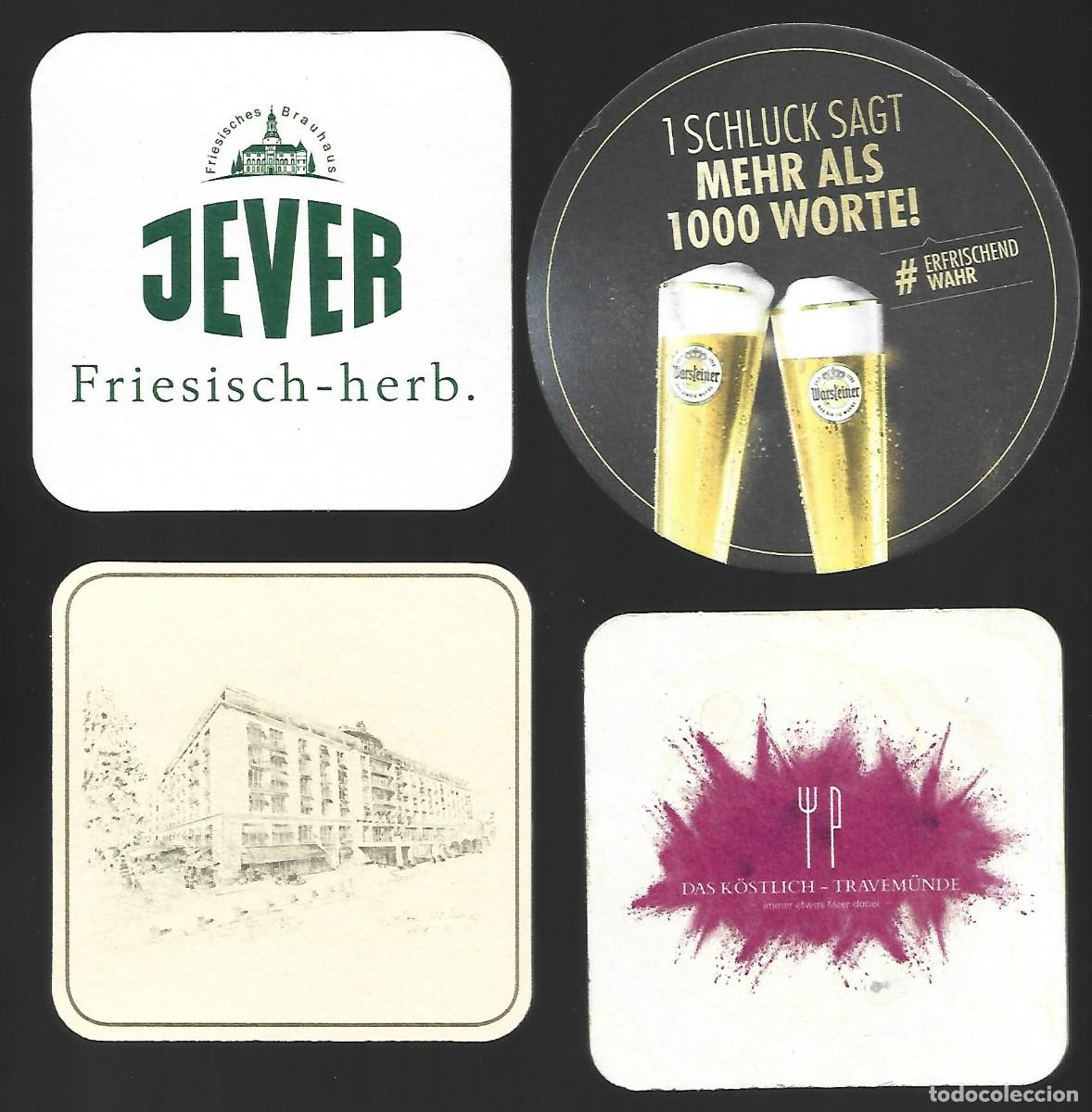 Coleccionismo de cervezas: 1 LOTE DE 4 POSA VASOS CERVEZA ALEMANA