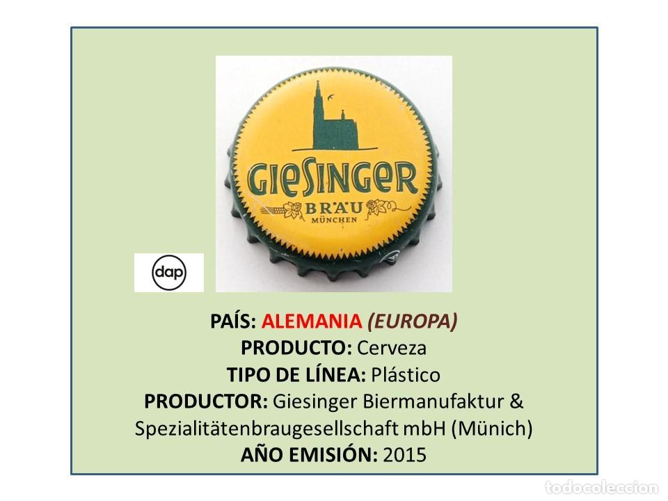 Coleccionismo de cervezas: TAPON CORONA CAPSULA CHAPA CERVEZA GIESINGER (ALEMANIA)