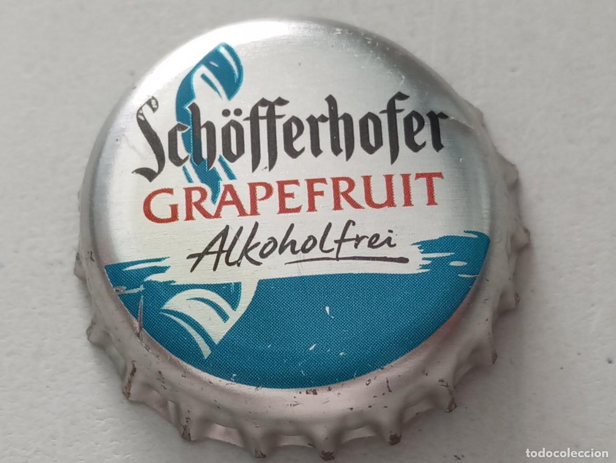 Colecionismo de cervejas: Chapa tap&oacute;n corona de la cerveza alemana SCH&Ouml;FFERHOFER GRAPEFRUIT ALKOHOLFREI