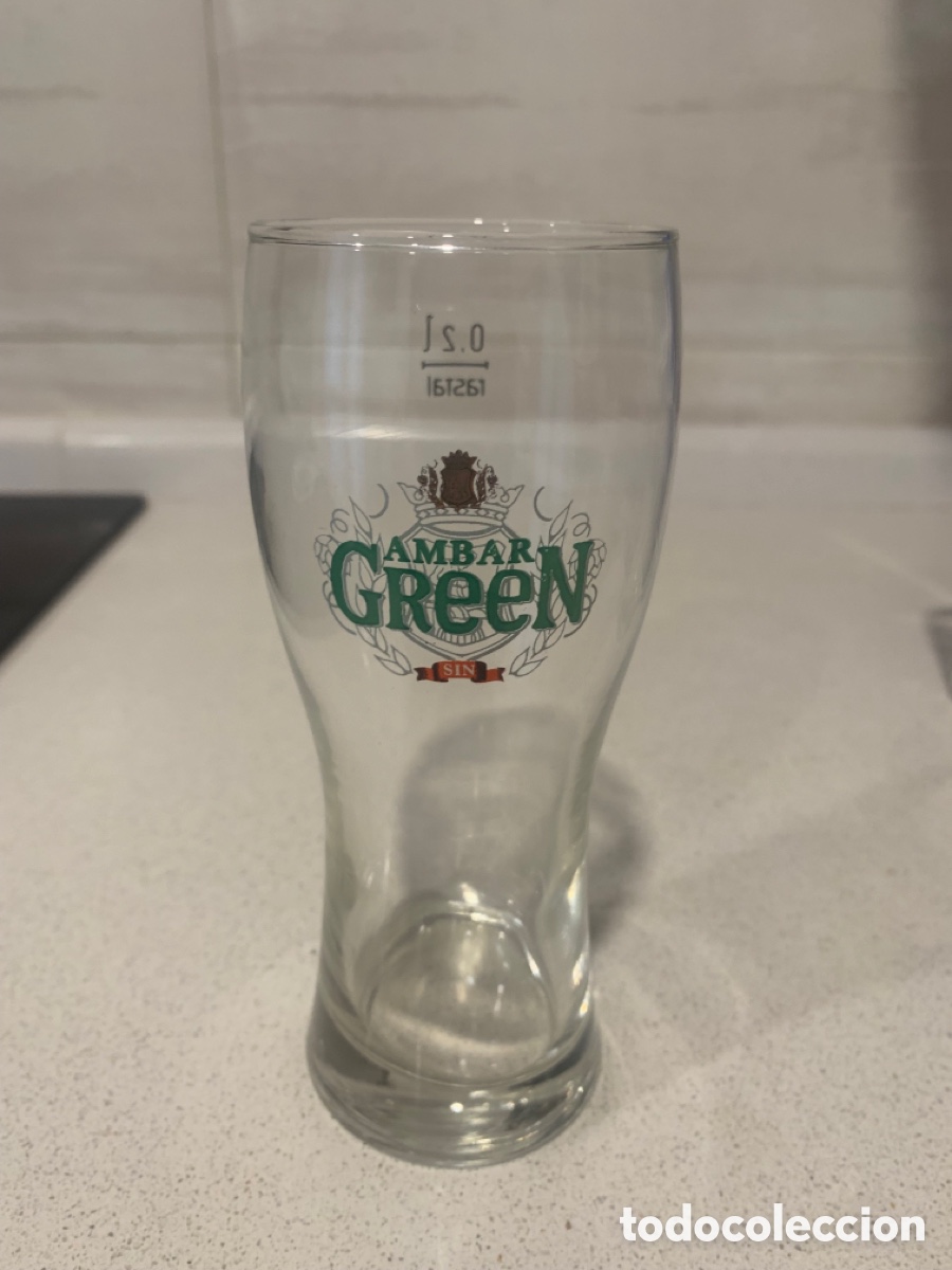 Coleccionismo de cervezas: Vaso cerveza &Aacute;mbar Green