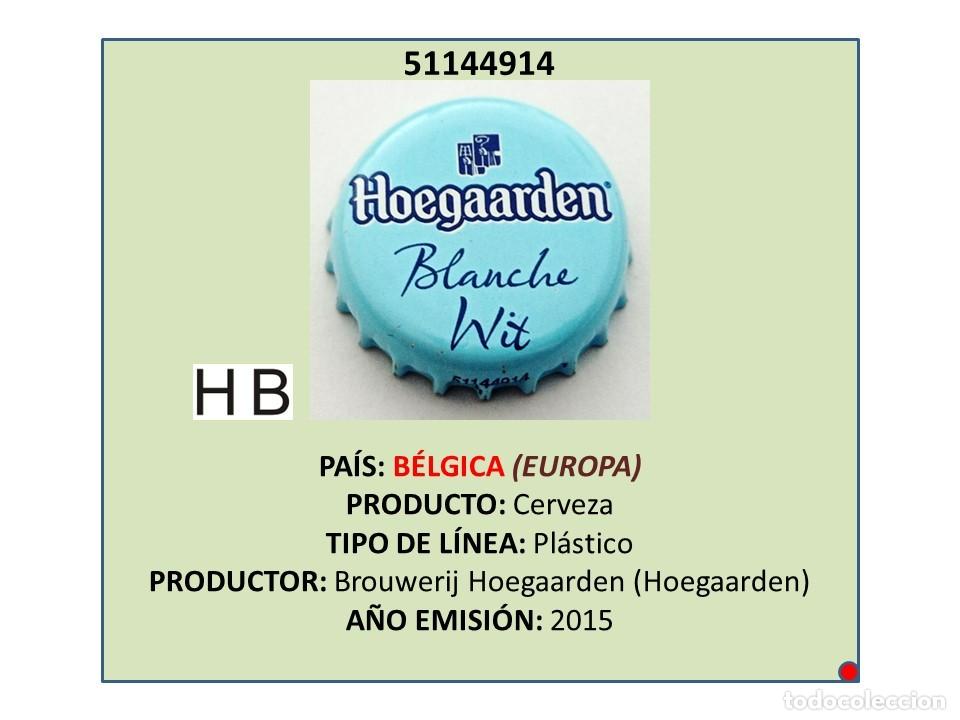 Coleccionismo de cervezas: TAPON CORONA CAPSULA CHAPA CERVEZA HOEGAARDEN BLANCHE WIT (B&Eacute;LGICA)