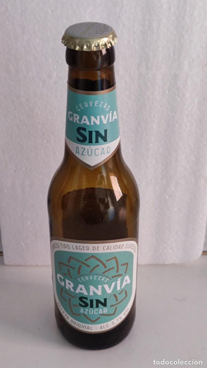 Collectionnisme de bi&egrave;res: Botella cerveza vac&iacute;a con chapa - GRAN VIA SIN AZUCAR / SEVILLA -500gr