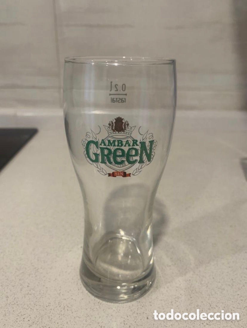 Coleccionismo de cervezas: Vaso cerveza &Aacute;mbar Green