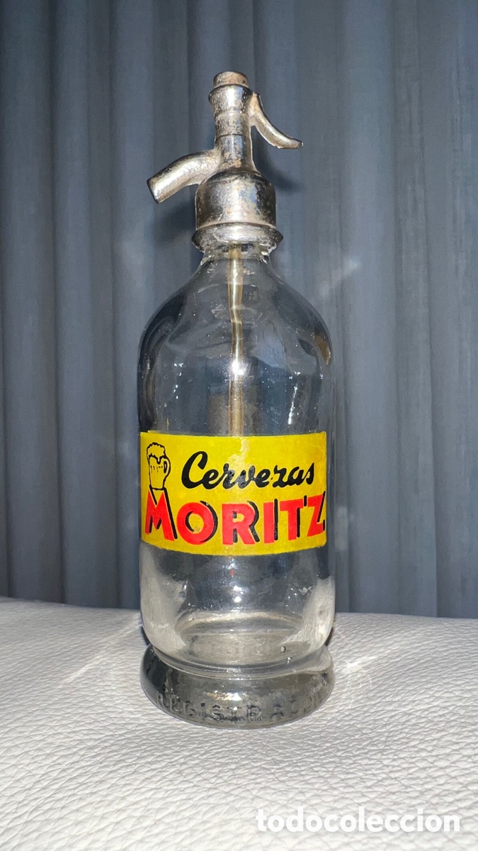Coleccionismo de cervezas: BONITO MINI SIFON CERVEZA MORITZ - Foto 2