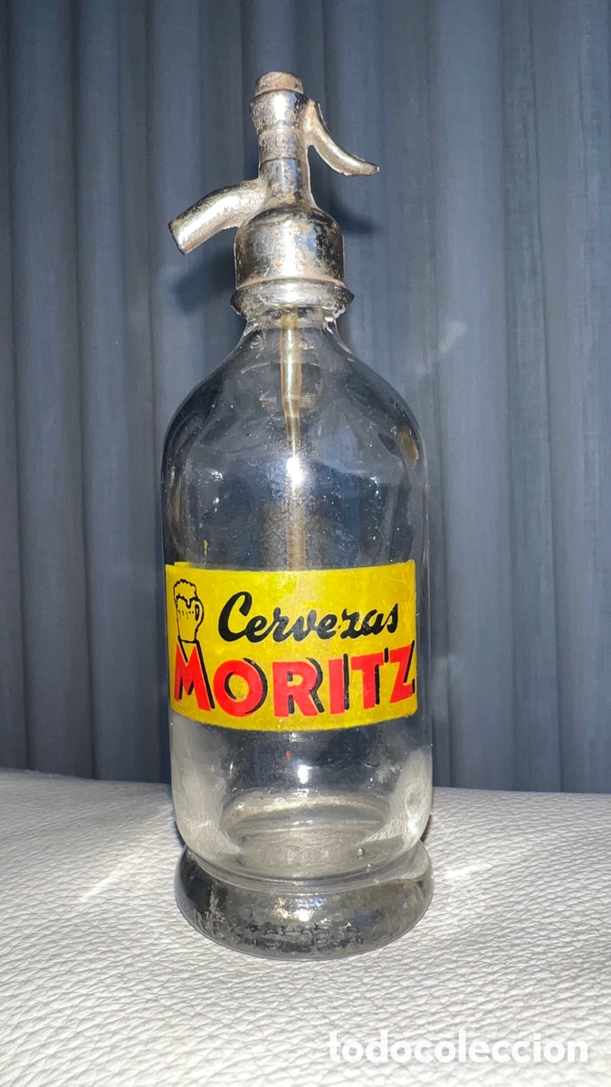 Coleccionismo de cervezas: BONITO MINI SIFON CERVEZA MORITZ - Foto 4