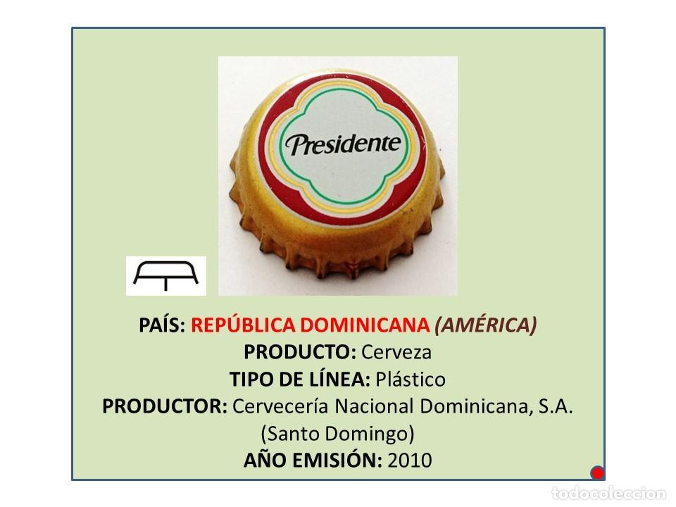 Coleccionismo de cervezas: TAPON CORONA CAPSULA CHAPA CERVEZA PRESIDENTE (REP&Uacute;BLICA DOMINICANA)