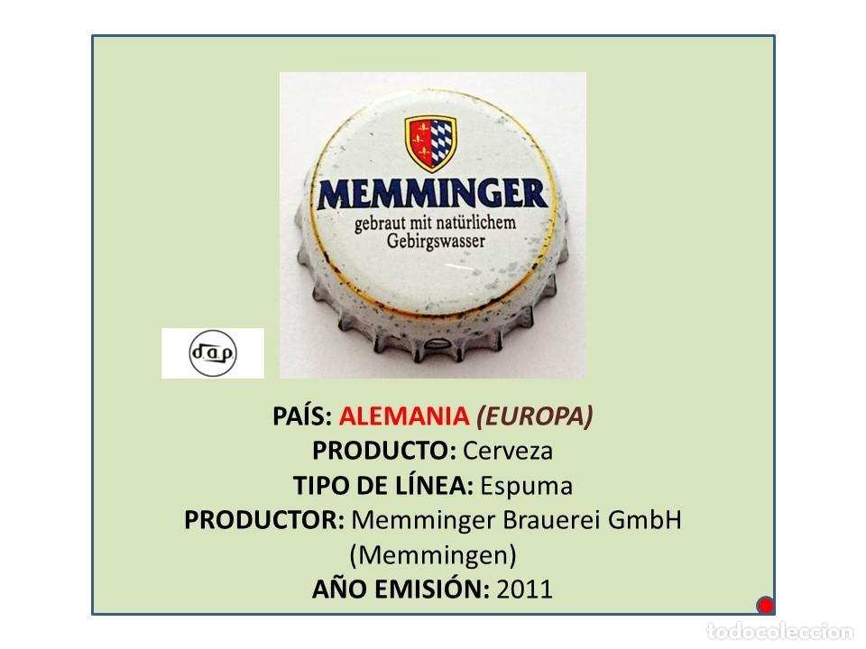 Coleccionismo de cervezas: TAPON CORONA CAPSULA CHAPA CERVEZA MEMMINGER (ALEMANIA)