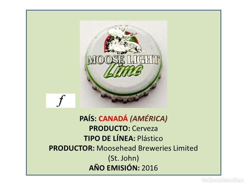 Coleccionismo de cervezas: TAPON CORONA CAPSULA CHAPA CERVEZA MOOSE LIGHT LIME (CANAD&Aacute;)