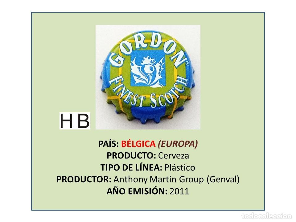 Coleccionismo de cervezas: TAPON CORONA CAPSULA CHAPA CERVEZA GORDON FINEST SCOTCH (B&Eacute;LGICA)
