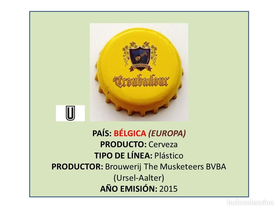 Coleccionismo de cervezas: TAPON CORONA CAPSULA CHAPA CERVEZA TROUBADOUR (B&Eacute;LGICA)