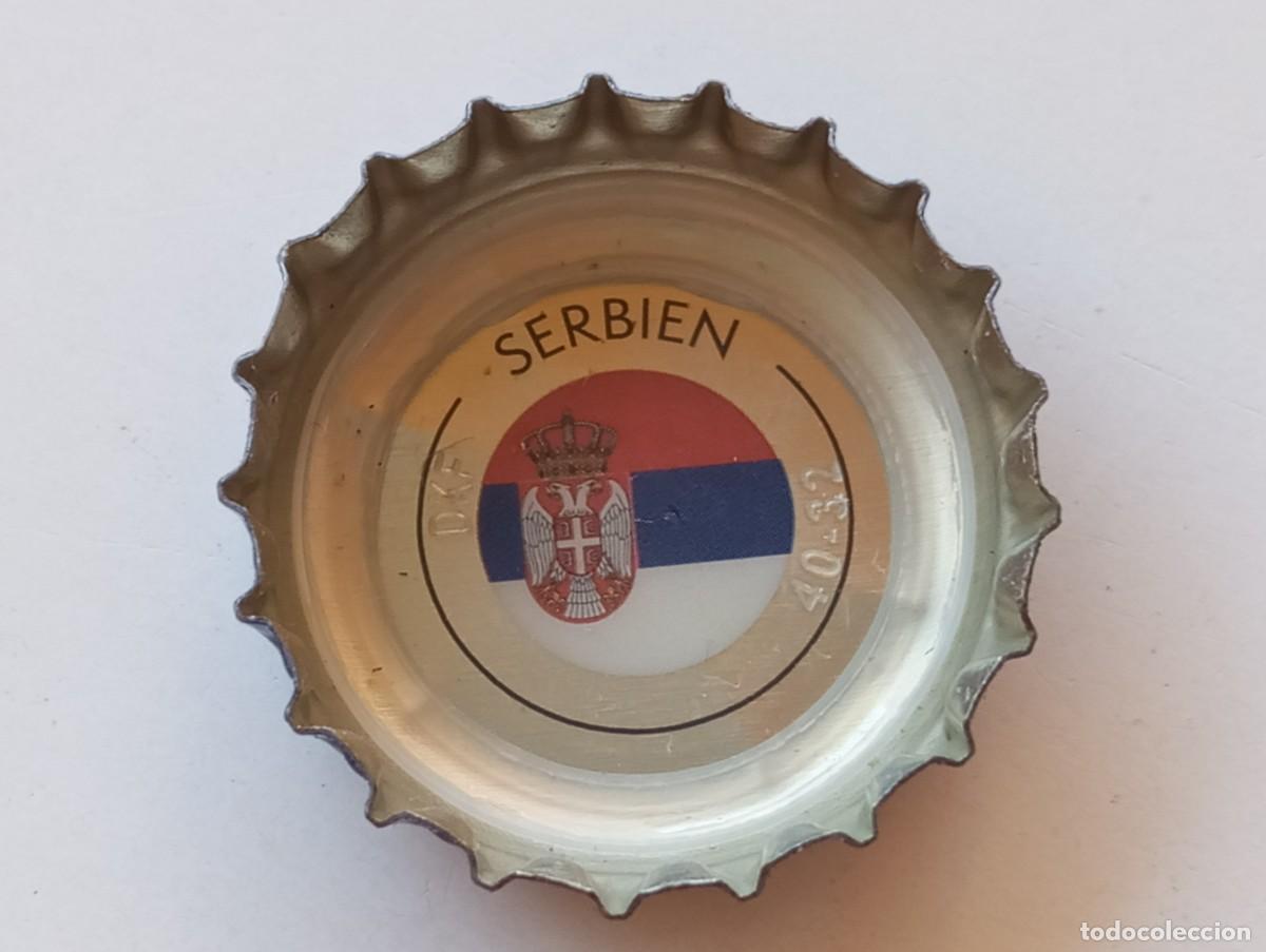 Collezionismo di birre: Chapa tap&oacute;n corona de la cerveza alemana BITBURGER PILS ALKOHOLFREI 0.0% UEFA EURO2024 - SERBIA