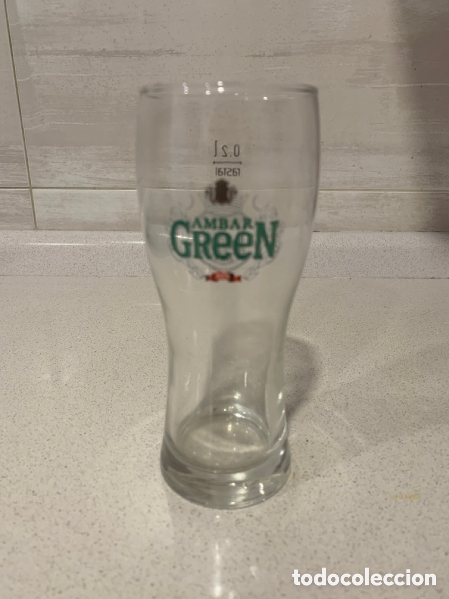 Coleccionismo de cervezas: Vaso cerveza &Aacute;mbar Green