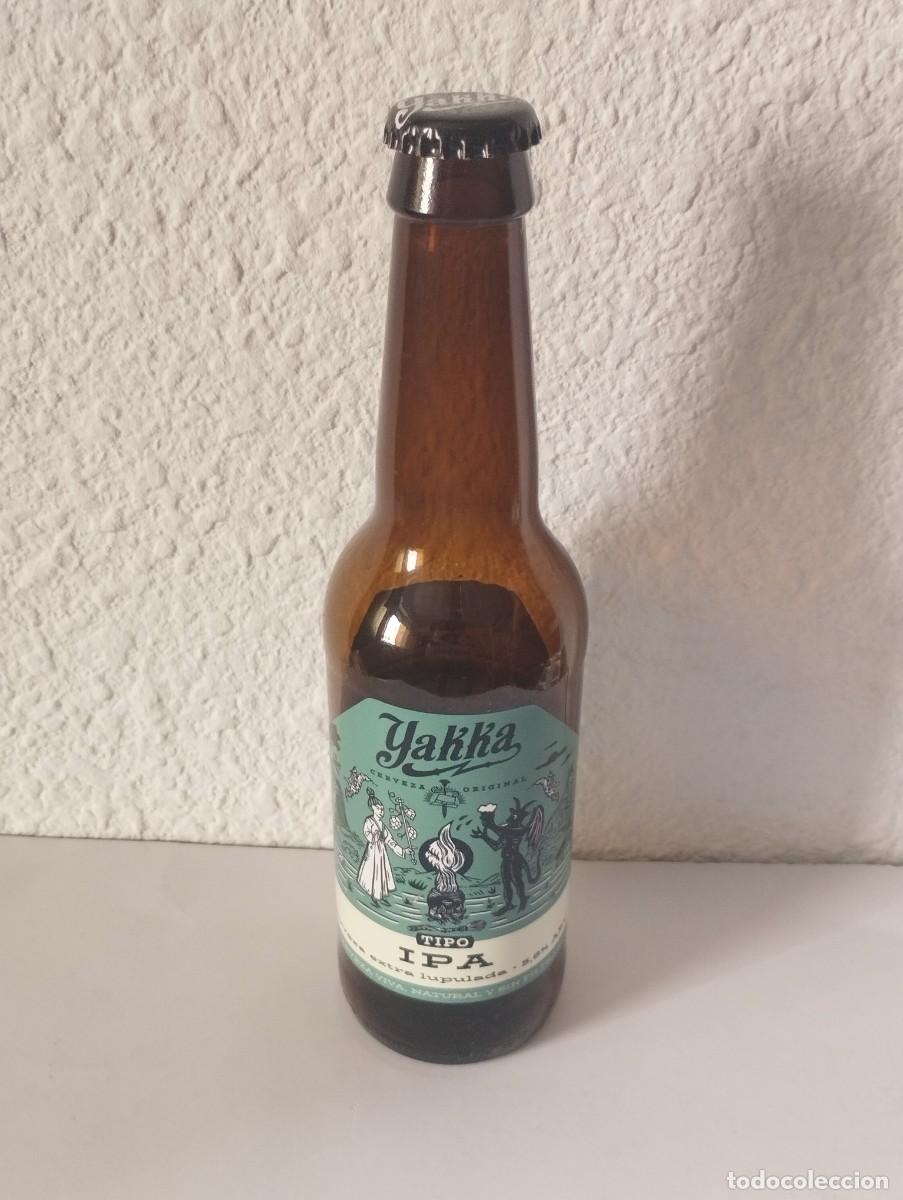 Collectable Beer: BOTELLA BOTELLIN TERCIO CERVEZA YAKKA TIPO IPA - INCLUYE CHAPA- TAPA - TAPON CORONA