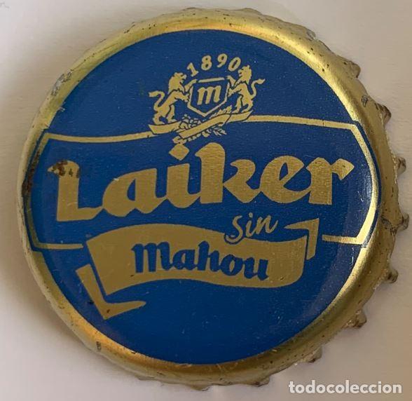 Coleccionismo de cervezas: Antigua chapa de cerveza Laiker (la sin de Mahou) factor&iacute;a U