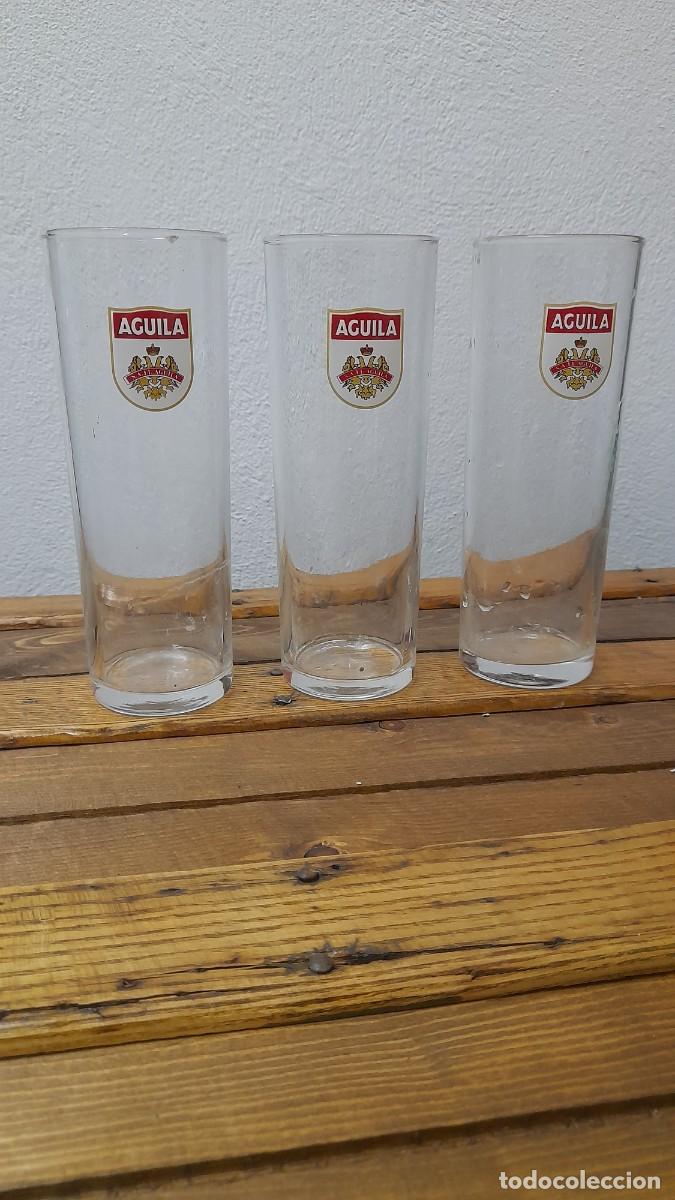 Coleccionismo de cervezas: 3 vasos de cerveza El &aacute;guila - Foto 1