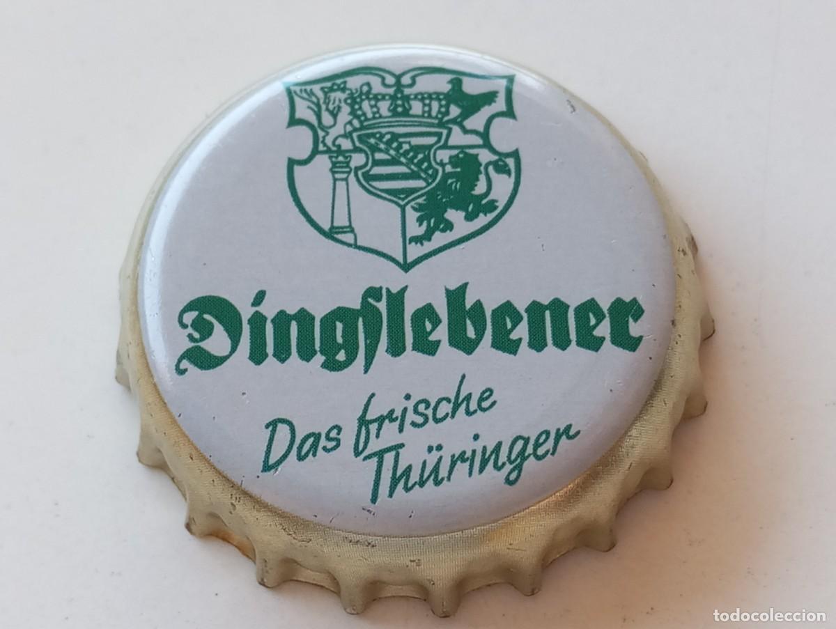 Coleccionismo de cervezas: Chapa tap&oacute;n corona de la cerveza alemana DINGSLEBENER Das frische Th&uuml;ringer