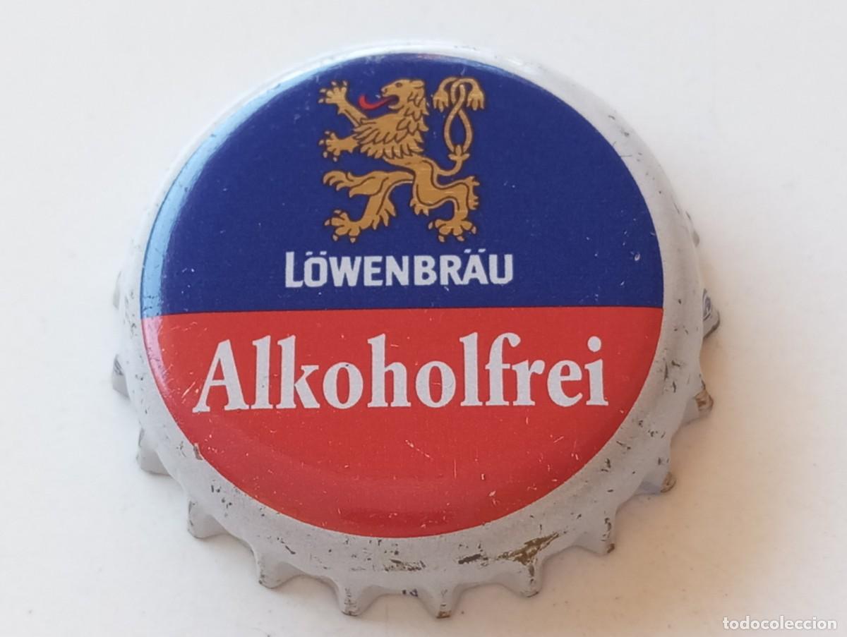Coleccionismo de cervezas: Chapa tap&oacute;n corona de la cerveza alemana L&Ouml;WENBR&Auml;U ALKOHOLFREI