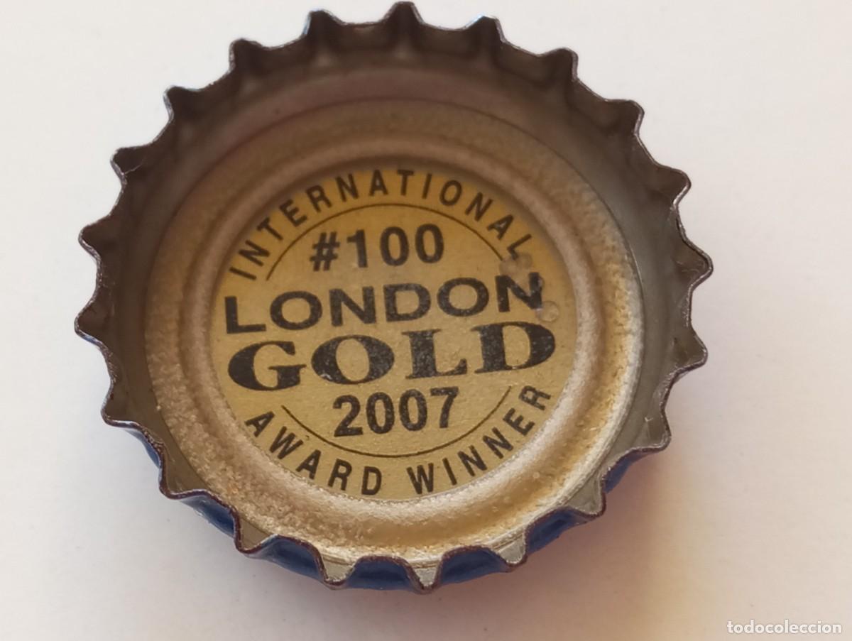 Colecionismo de cervejas: Chapa USA, tap&oacute;n corona de la cerveza de EE.UU. SAMUEL ADAMS BOSTON LAGER N&ordm; 100 - LONDON 2007