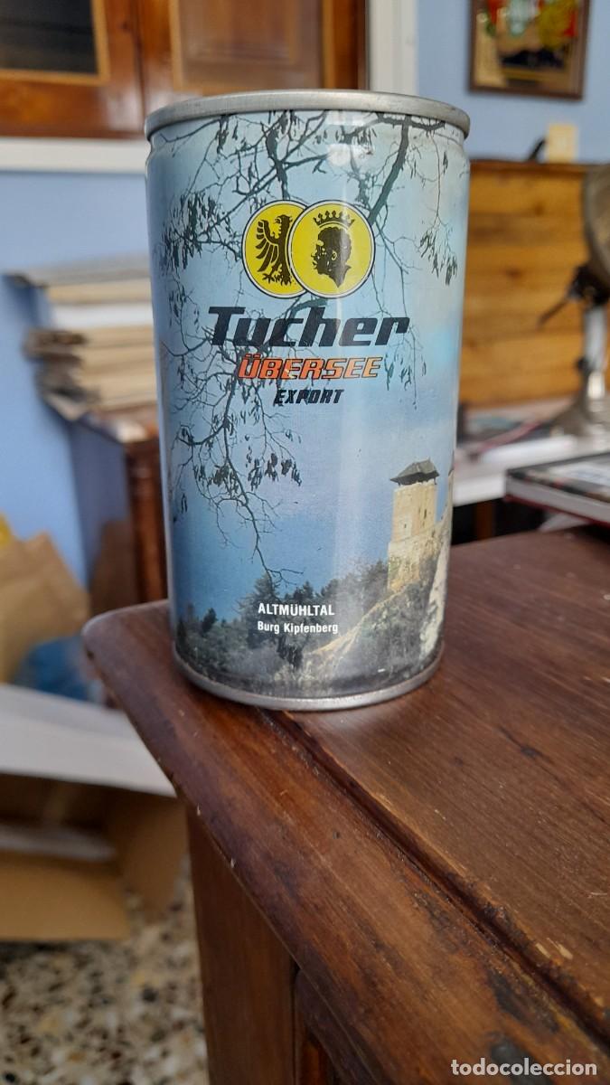 Coleccionismo de cervezas: Lata de cerveza Tucher &uuml;bersee Alemania Germany bier beer biere birra Altm&uuml;hltal Burg Kipfenberg