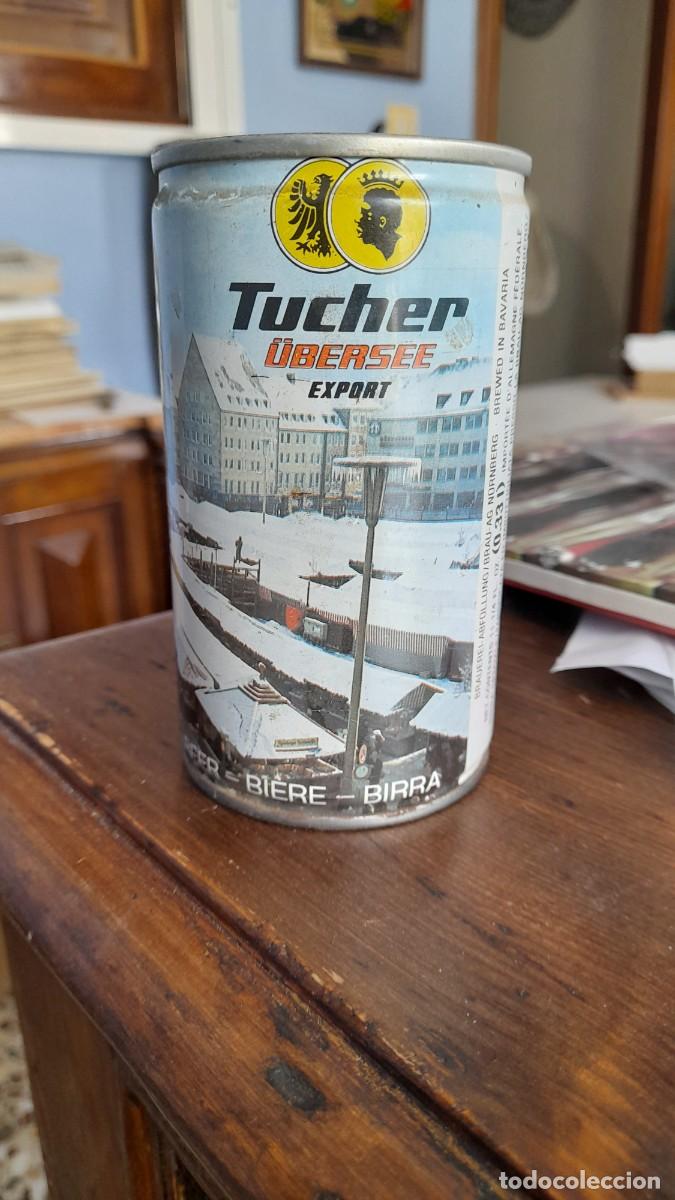 Coleccionismo de cervezas: Lata de cerveza Tucher &uuml;bersee Alemania Germany bier beer biere birra N&uuml;rnberg Christkindlesmarkt