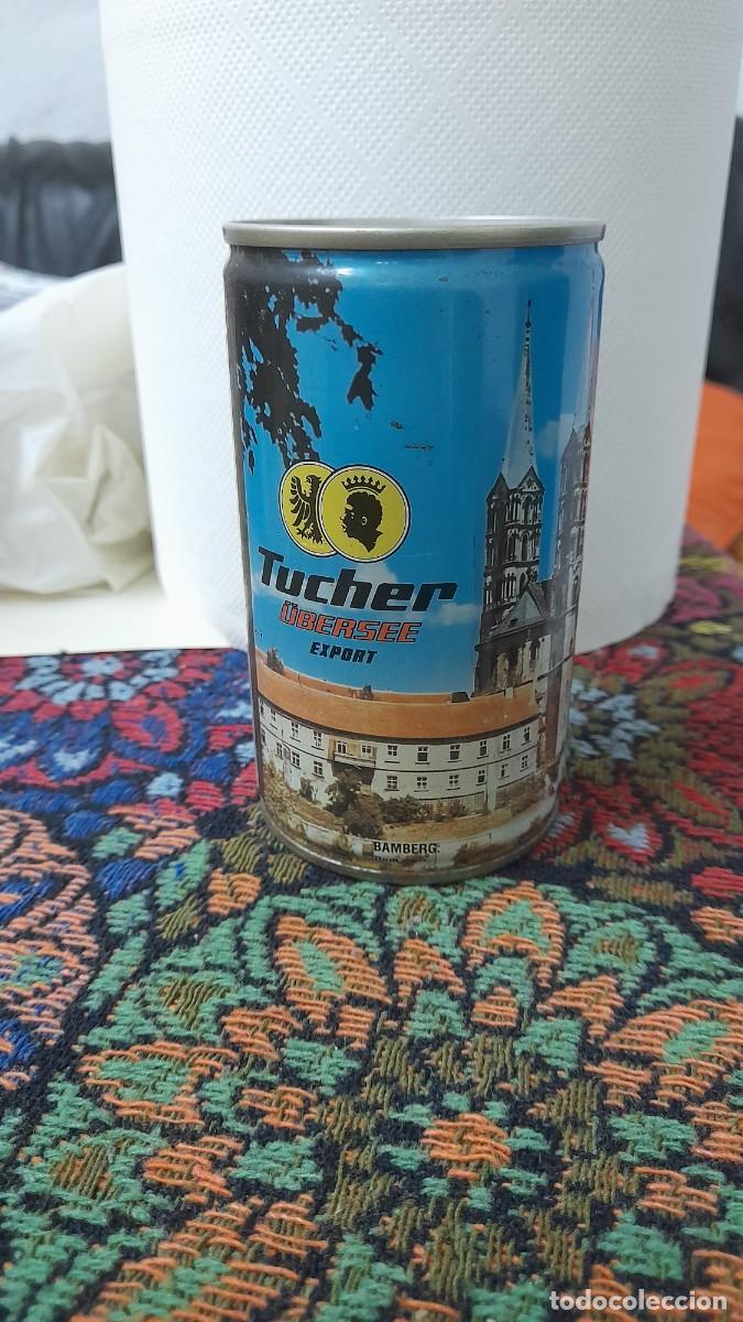 Coleccionismo de cervezas: Lata de cerveza Tucher &uuml;bersee Alemania Germany bier beer biere birra Bamberg Dom