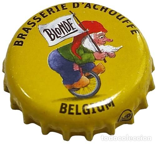 Coleccionismo de cervezas: Belgica Capsule Bi&egrave;re Beer Crown Cap La Chouffe Blonde Brasserie d'Achouffe SU tap&oacute;n corona