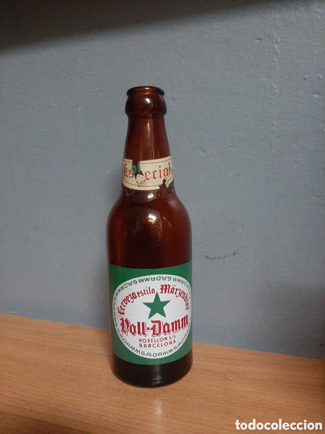 Sammeln von Brauereiartikeln: Antigua botella de cerveza VOLL DAMM Barcelona