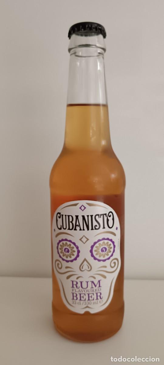 Coleccionismo de cervezas: Botella de cerveza Cubanisto. Llena. Rum Beer.