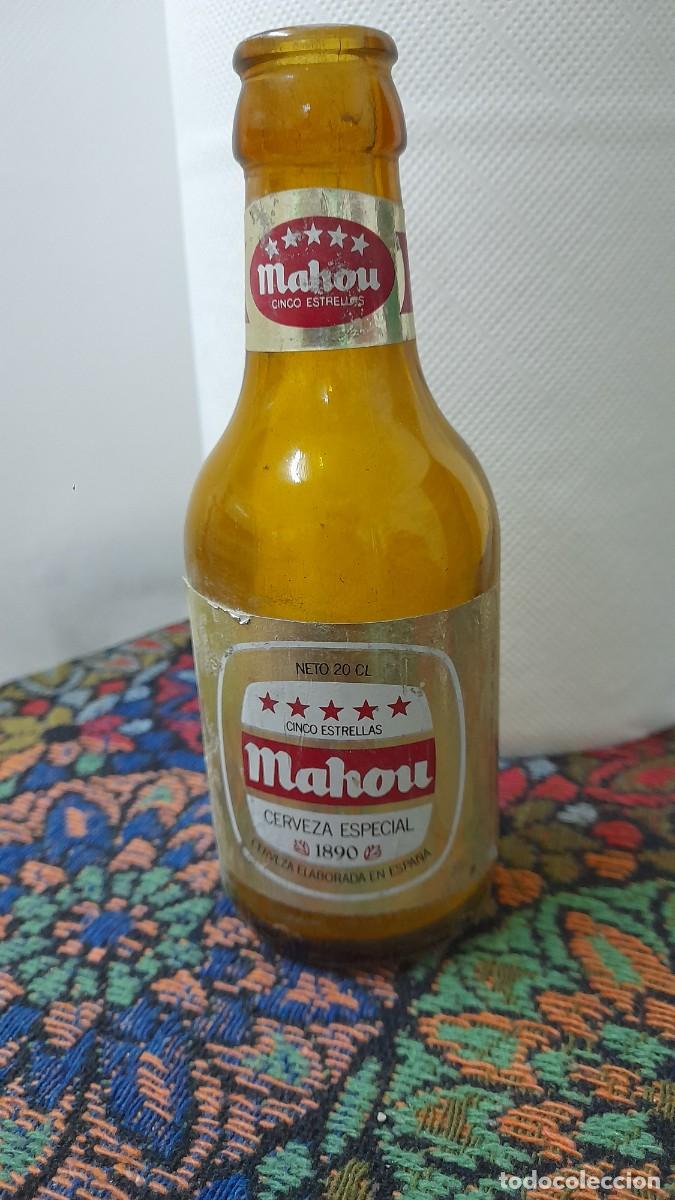 Coleccionismo de cervezas: Botella de cerveza Mahou Madrid quinto etiqueta - Foto 1