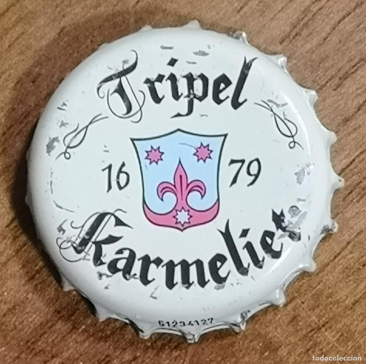 Collectionnisme de bi&egrave;res: PLACA CHAPA CORONA DE CERVEZA - Tripel Karmeliet - Belgica