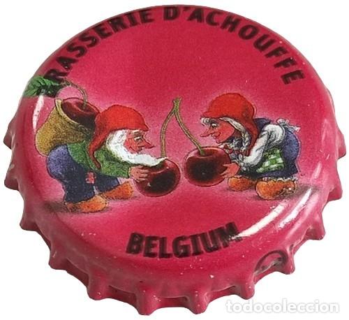 Coleccionismo de cervezas: Belgica Capsule Bi&egrave;re Beer Crown Cap Brasserie d'Achouffe Cherry Chouffe SU tap&oacute;n corona