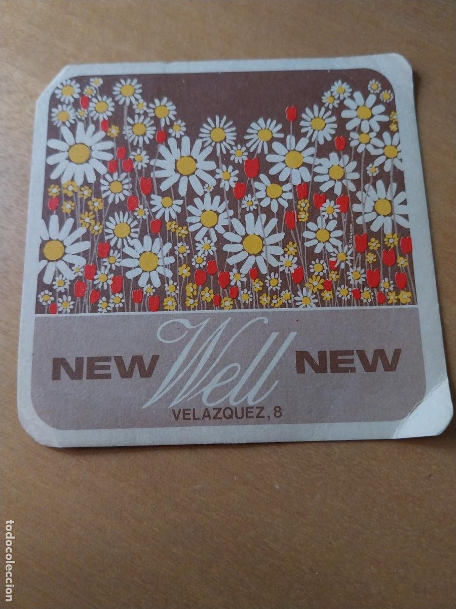 Coleccionismo de cervezas: NEW WELL POSAVASOS ORIGINAL / ANTIGUO 9,5CM USADO VINTAGE COASTERS CALLE VELAZQUEZ