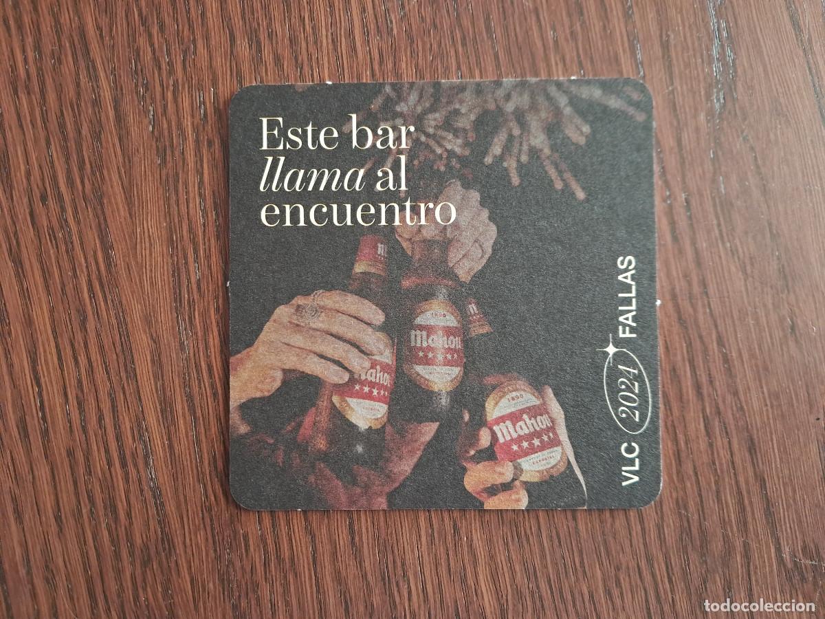 Coleccionismo de cervezas: posavasos de cerveza, Mahou, VLC 2024 fallas. este bar llama al encuentro.