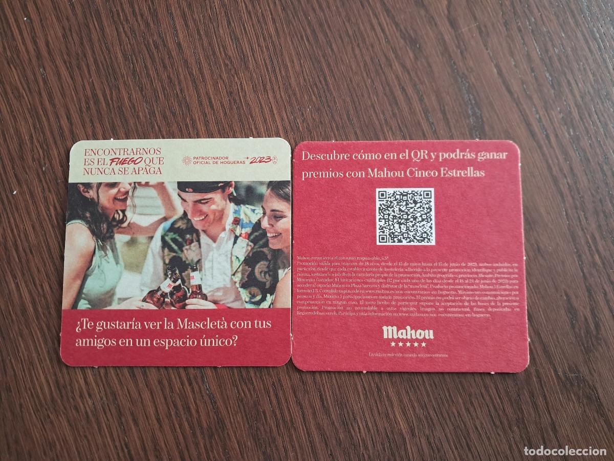 Coleccionismo de cervezas: posavasos de cerveza, Mahou, fallas Valencia, 2023.