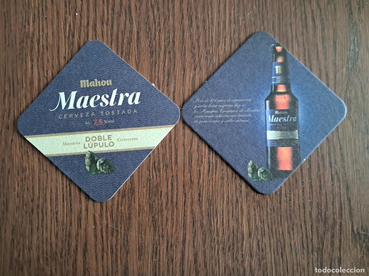 Coleccionismo de cervezas: posavasos de cerveza, Mahou maestra, cerveza tostada, doble l&uacute;pulo.