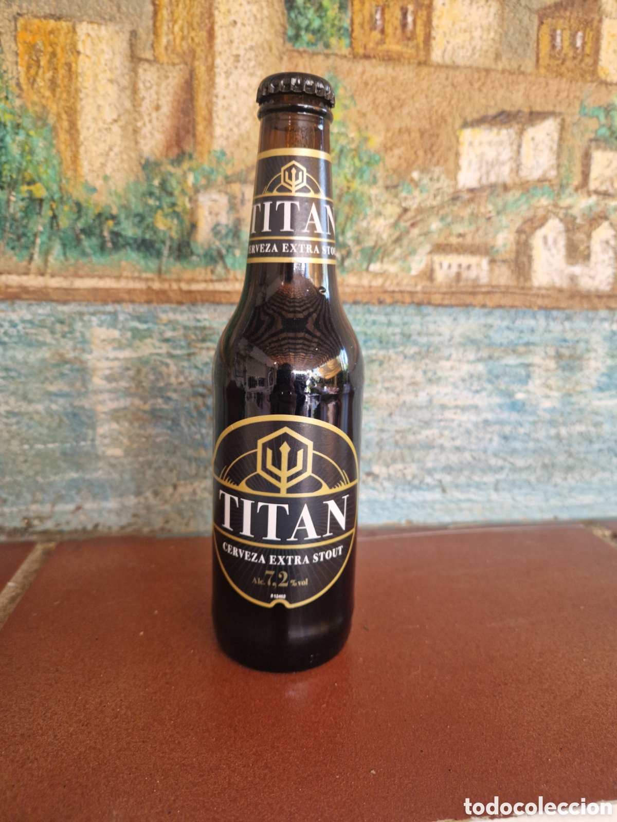 Colecionismo de cervejas: Botella cerveza Mahou Titan cerveza extra stout Mahou Negra Única