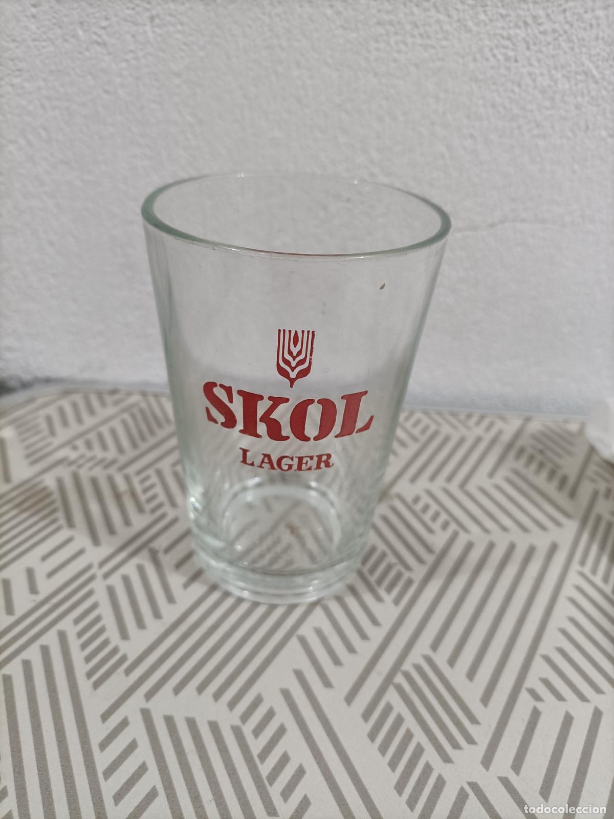 Coleccionismo de cervezas: Antiguo vaso de cerveza Skol