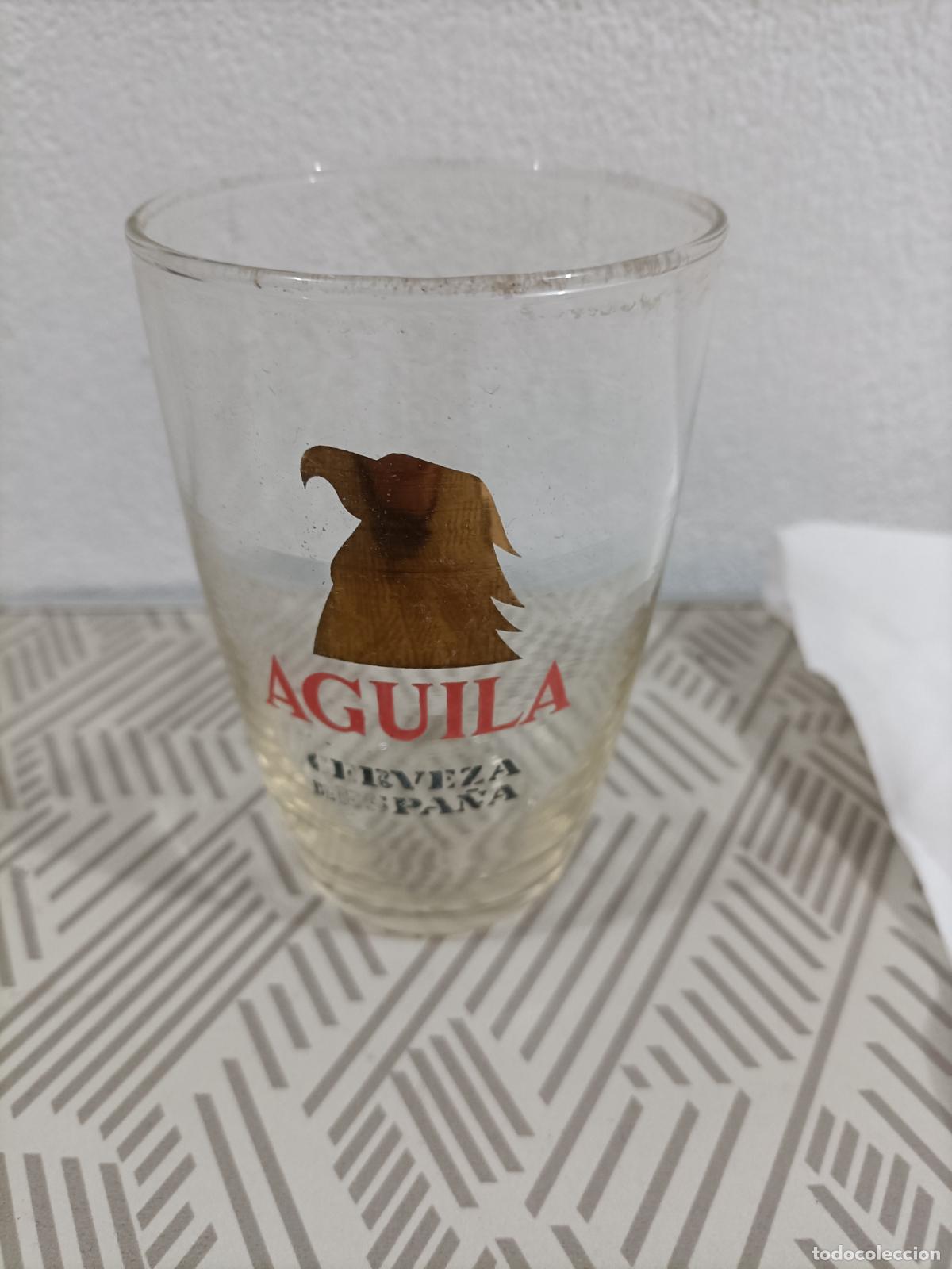 Coleccionismo de cervezas: Antiguo vaso de cerveza Aguila